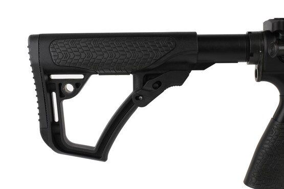 The MK12 Daniel Defense AR15 features a 6 position collapsible stock with rubber overmolded texture
